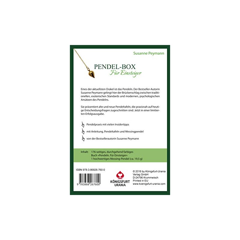 Pendel-Box. Für Einsteiger (Set mit Buch und Messingpendel)