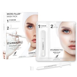 STARSKIN Pro Micro-Filler Sheet Mask - Anti-Aging - Contains Hyaluronic Acid Micro-Pyramids - 1 Filler Syringe and 1 Melting Mask