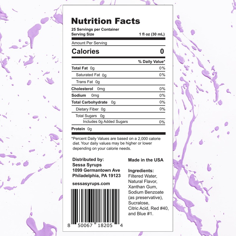 Sessa Syrups Sugar Free Lavender Syrup - 25.4 Fl Oz
