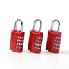 Anti-Theft Red 4-Digit Combination Padlock (A) - 3-Piece Set Safety Products