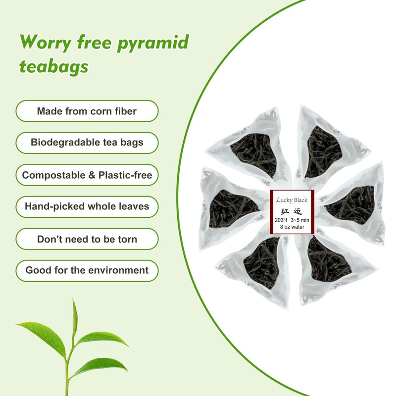 GTGLOTRA Full-Leaf Loose Black Tea, 24 Pyramid TeaBags(4 Pack), Easy