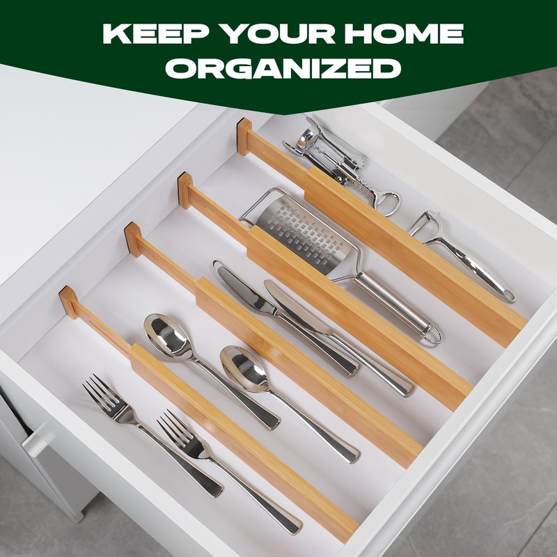 ROYAL CRAFT WOOD Adjustable Bamboo Drawer Dividers