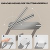 MANICAF Toilettenpapierhalter Ohne Bohren, Selbstklebend Klopapierhalter Silber, 360 Grad Schwenkbarer