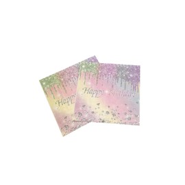 TUIC 40 Pcs Birthday Party Paper Napkins Macaron Diamond Napkin Cocktail Napkins Disposable Hand Towel for Wedding Shower Birthday Supplies(13""), GGX-2402373