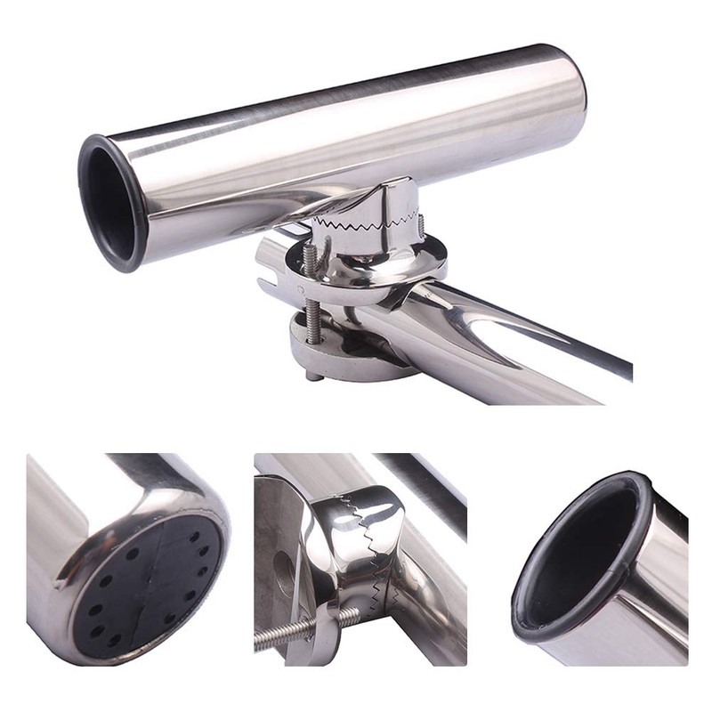 2 Pack Stainless Steel Fishing Rod Holder Big Clamp-on 1