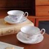 fanquare 8 oz Vintage Blue Lilac Porcelain Tea Cup and