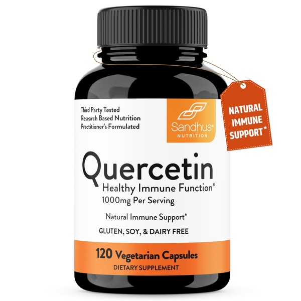 Sandhu's Sandhu's Quercetin 1000mg Per Serving Vegetarian Supplements 120 Capsules
