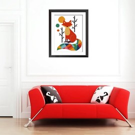 Fox Animal Stamped Cross Stitch Kits for Adults, Fox Animal Counted Pattern Needlepoint Kits Crafts Dimensions Cross-Stitch Stamped Kits Embroidery Kits Arts Craft Kits for Wall Art Gift