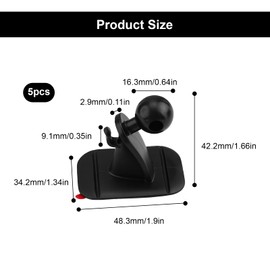MYLERCT 5 Stück Kugelkopf Basis Zubehör, handyhalterung fürs Auto, Handyhalterung Auto Kleben, für Meisten Autotelefonhalter (Schwarz)