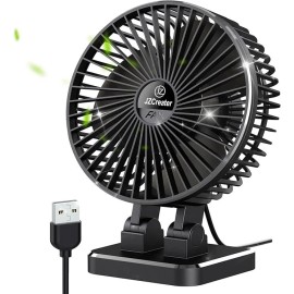 USB Desk Fan, Mini Portable, 3 Speeds Desktop Table Cooling, Plug in Power,BLACK