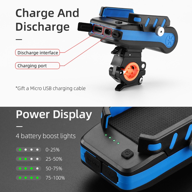 Bicycle Lights Four-in-one Riding Headlight Mobile Phone Holder With Horn