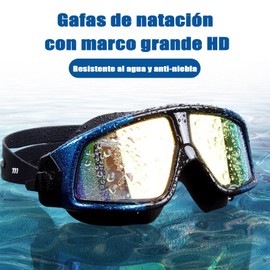 Goggles Adulto Natación,Goggles Natacion,Gafas de Natación, Goggles de Natación AntiNiebla UV,Antivaho Gogles para Natacion Ajustables para Adulto,Visión Clara,+1par Tapones para Los Oídos Impermeable