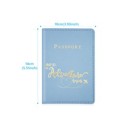 ALLY-MAGIC Passport Holder Cover, PU Leather Passport Cover Case Organiser with Wallet for Credit Card, Money, Business Cards, Passport, Boarding Passes for Women MenY7CSHZJ (Blue)
