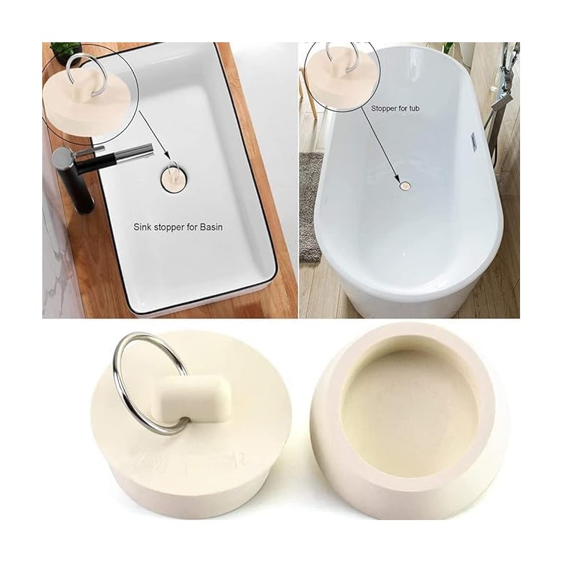 FUNNTY Bath Tub Drain Stopper, 3 Sizes Rubber Sink Stopper