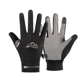 MANJIAMEI Men's Summer Gloves, Thin Gloves, UV Protection, Cooling Sensation, Smartphone Compatible, Sunscreen, UV Protection, Anti-Slip, Breathable, Quick Drying, Lost Prevention, Tied, Bicycle