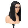 Black Bob Wigs for Black Women Straight Synthetic Lace Front
