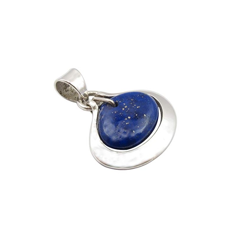 SilverStarJewel Colgante de lapislázuli de 12 x 15 mm, plata