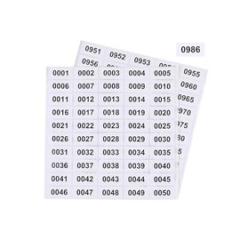 JIEJE 1-1000 Number Stickers, Inventory Stickers, Numbered Stickers, Labels, Sheets, Tags for Storage Classification, 1.5'' x 0.75'' JJ11266