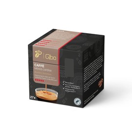 Tchibo Qbo Caffè Menos Cafeína Premium Coffee Capsules, Pack of 27 (Caffè, Intensity 5/10, Mild and Sweet, Decaffeinated), Sustainable, Made from 70% Renewable Raw Materials & Climate Neutral