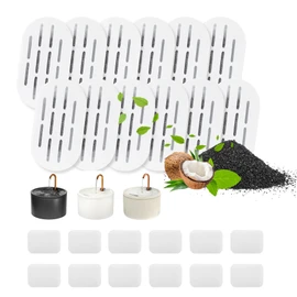 MISFANS Ceramic Cat Water Fountain Filters, 12 Pack Replacement Filters & 12 Pack Replacement Pre-Filter Sponges Set for MISFANS and Other Ceramic Pet Fountain Water Dispenser