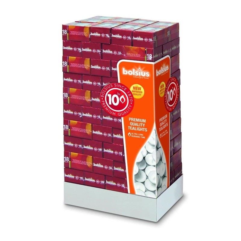 BOLSIUS 18 Count Maxi Tealight Candles - 10 Hour White