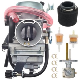 KLF300 Carburetor for Kawasaki KLF300 KLF 300 1986-1995 1996-2005 Carb with Petcock Valve and Air Filter