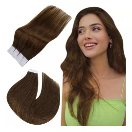 Easyouth Extensiones Cabello Humano 40gr 16in 20pz Marrón Oscuro