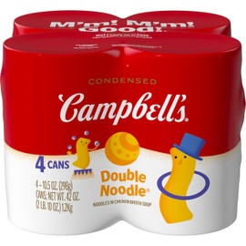 Campbell’s Condensed Kids Double Noodle Soup, 10.5 oz Can (4 Pack)