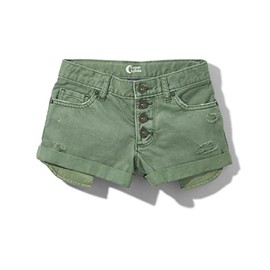 Sugar & Jade Girls' Teen Fashion Denim Shorts (Slim and Plus, Green Button Front, 8
