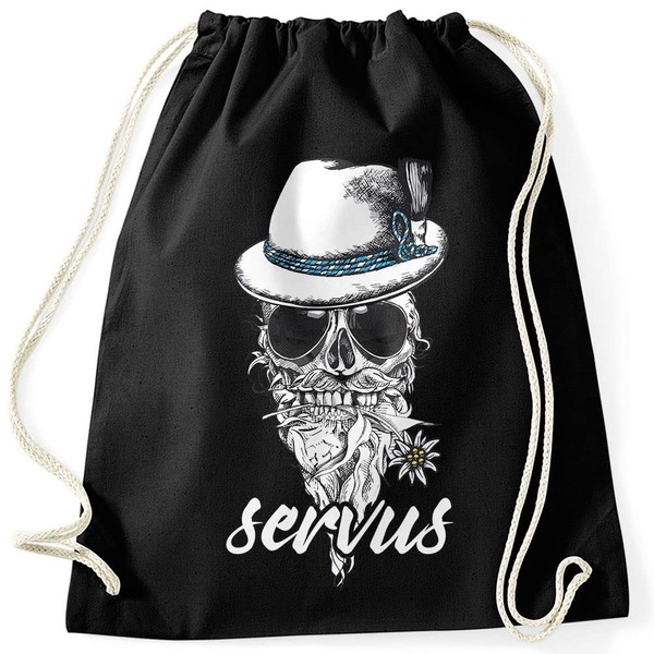 MoonWorks® Gym Bag Printed Skull Motif Felt Hat Bavaria Skull
