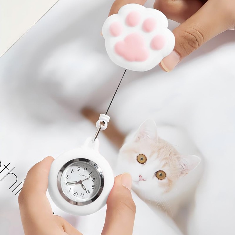 Nurse Watch Numbers Pocket Watch Stretchable White Pocket Watch for