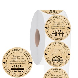500 Pcs Farm Fresh Eggs Labels Unwashed Fresh Eggs Packaging Stickers Poultry Farmers Quail Egg Producers Stickers for Farmers Market Homestead Fresh Chicken & Quail Egg (Cowhide Paper Unwashed Eggs)
