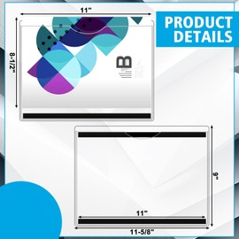 Fullhawl 10 Pcs Magnetic File Holder 9 x 11-5/8 Inch PVC Clear Magnetic Paper Pouch Folder Mail Letters Sign Picture Organizer for Whiteboard Refrigerator Cabinets Office Home Teacher Supplies