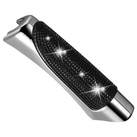 JSCARLIFE Bling Crystal Car Handbrake Cover, Universal Glitter Diamond Hand Brake Decoration, Protective Sleeve for Auto Trucks (Black)