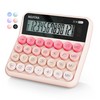 NGIFERA True Mechanical Switch Calculator,12 Digits, Large LCD Display,Big Buttons,Solar