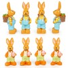 Logbuch-Verlag 8 Mini Easter Bunny Figures Small Colourful Rabbits as