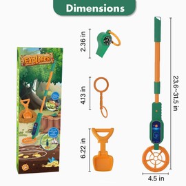 Seruno Metalldetektor Kinder - Leichtes Metal Detector für Kinder, einstellbar von 60-80 cm，Perfekt für Spy Kids von 3-12 Jahren，Ideal für Outdoor-Aktivitäten