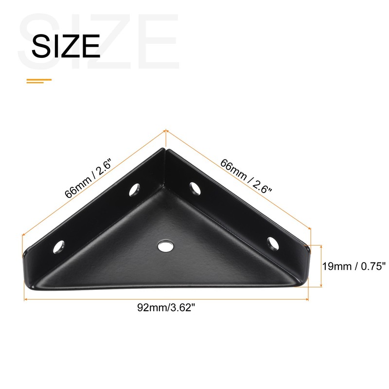 sourcing map 4Pcs Angle Corner Brackets 66mm x 66mm, Cold
