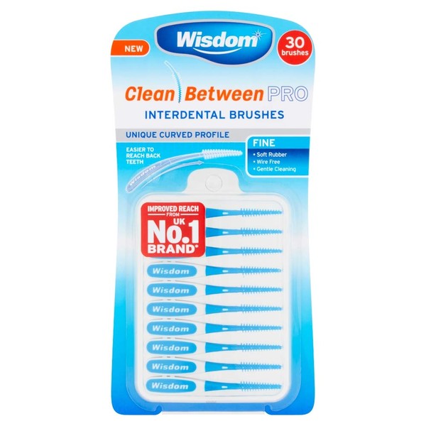Wisdom Clean Between Pro Fine Interdental Brushes (Pack of 30)