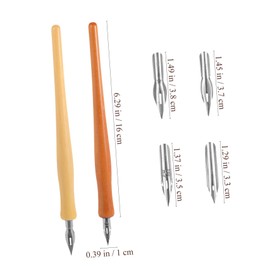 NUOBESTY Solid Wood Vintage Dip Pen Calligraphy Pen Gothic Art Writing Tool Portable Calligraphy Set