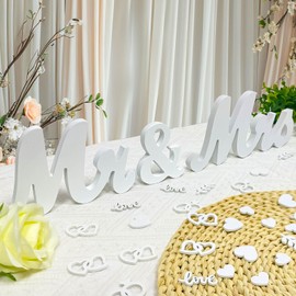 Mr & Mrs Decorative Wedding - Elegant Wedding Decoration Garden Party - Just Married Decoration - Pack of 60 Confetti Table Decoration Wedding