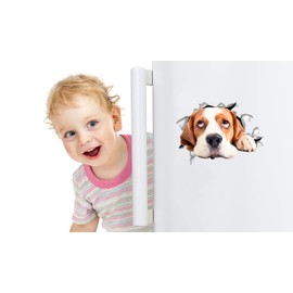 Winston & Bear 3D Cat Stickers - 2 Pack - Hopeful Beagle Decals for Wall - Stickers for Bedroom - Fridge - Toilet - Room - Retail Packaged