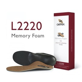 Aetrex L2220 Memory Foam Posted Heel Plantar Fasciitis Insoles Men - Flat Feet Balance Low Arch Support Inserts for Men Everyday