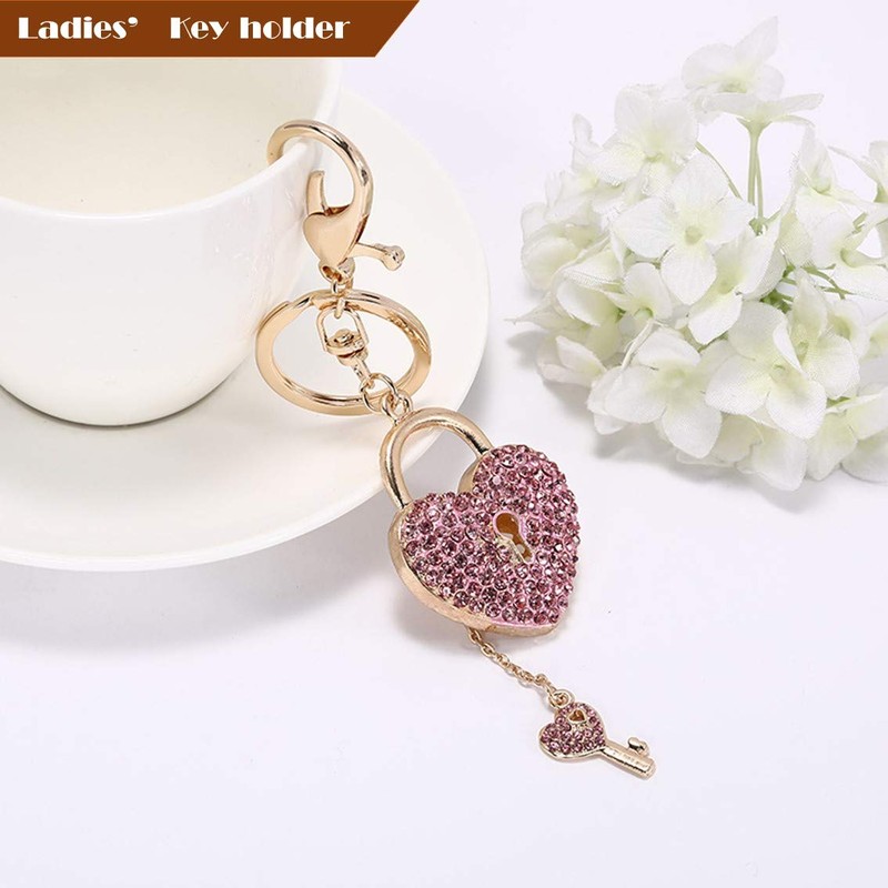 Riggle Heart Bag Charm Key Ring Keychain Carabiner, Pink