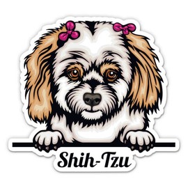 Shih Tzu Sticker - 3" Laptop Sticker - Waterproof Vinyl for Car, Phone, Water Bottle - Shin Tzu Dog Decal