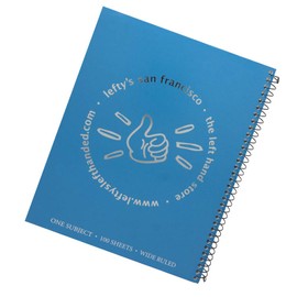 Left-Handed Only from Lefty's Wide Ruled Notebook with Logo Cover, Set of 3, Assorted Colors