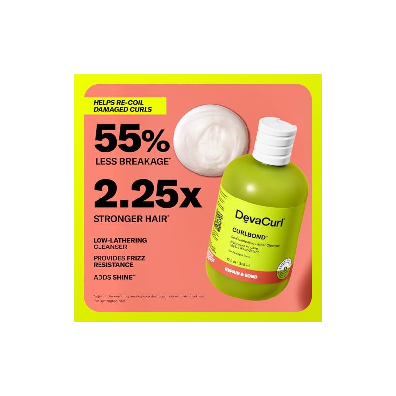 DevaCurl CurlBond Re-Coiling Mild Lather Cleanser, 12 fl. oz.