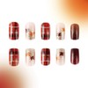 Autumn Press on Nails Medium Square - Fall Red Fake