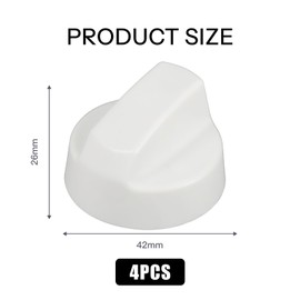 FortuneGlobe Universal Control Knobs with 12 Adapters Black for 6cm All Brands of Stoves (White)