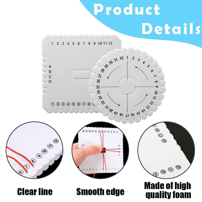 Kumihimo Disk Set,4 PCS Round and Square Braiding Disk Versatile